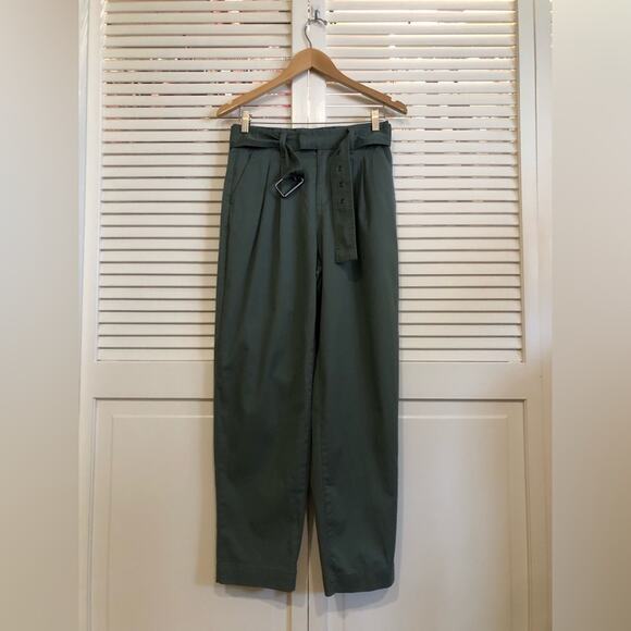 NWOT A New Day Green Paperbag High Waist Tapered Pants - Picture 4 of 9